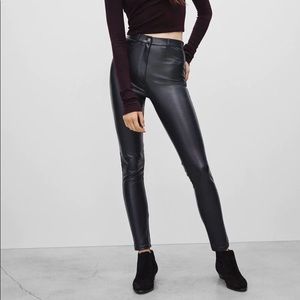 Wilfred Black Faux Leather Pants Size 2